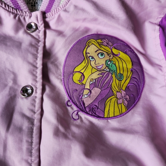 Disney Princess Tangled Rapunzel Varsity Jacket Size 5/6 - Picture 2 of 6